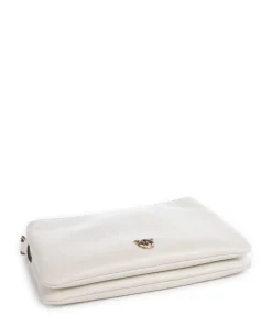 Double Mini Schultertasche fein genarbtes Kalbsleder weiß