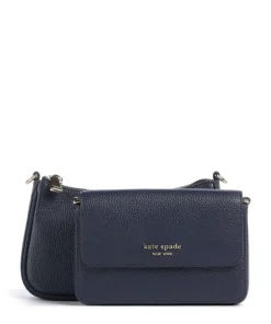 Double Up Umhängetasche genarbtes Rindsleder navy