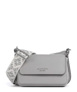 Double Up Umhängetasche genarbtes Rindsleder grau