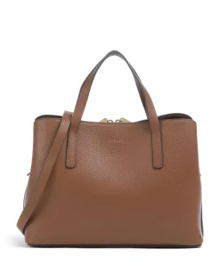 Dukes Place Handtasche genarbtes Leder braun