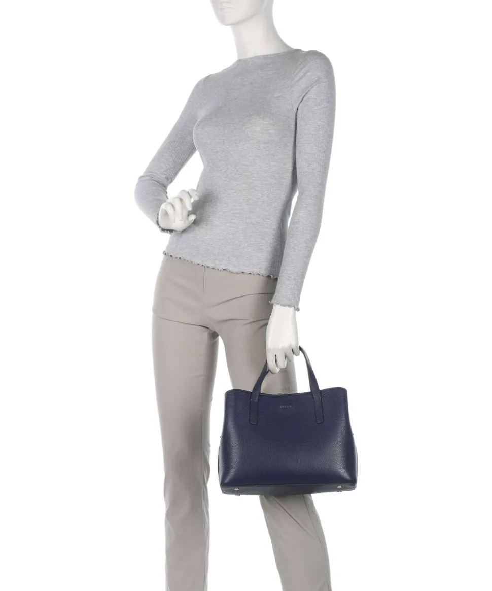 Dukes Place Handtasche genarbtes Leder dunkelblau