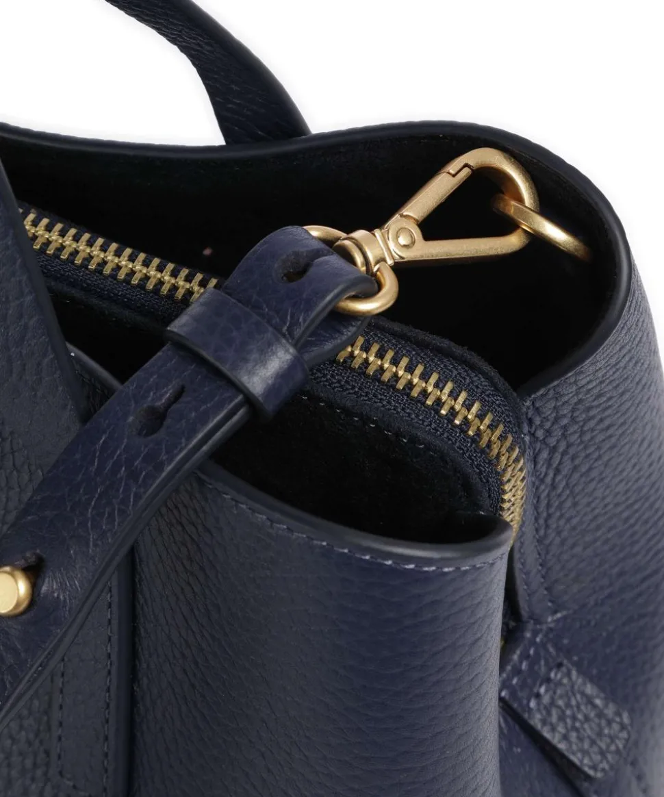 Dukes Place Handtasche genarbtes Leder dunkelblau