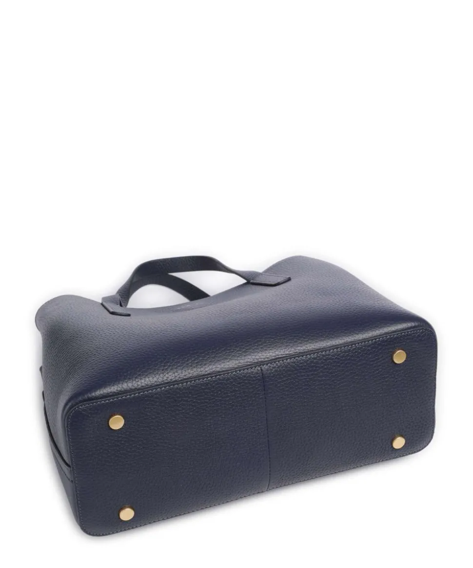 Dukes Place Handtasche genarbtes Leder dunkelblau