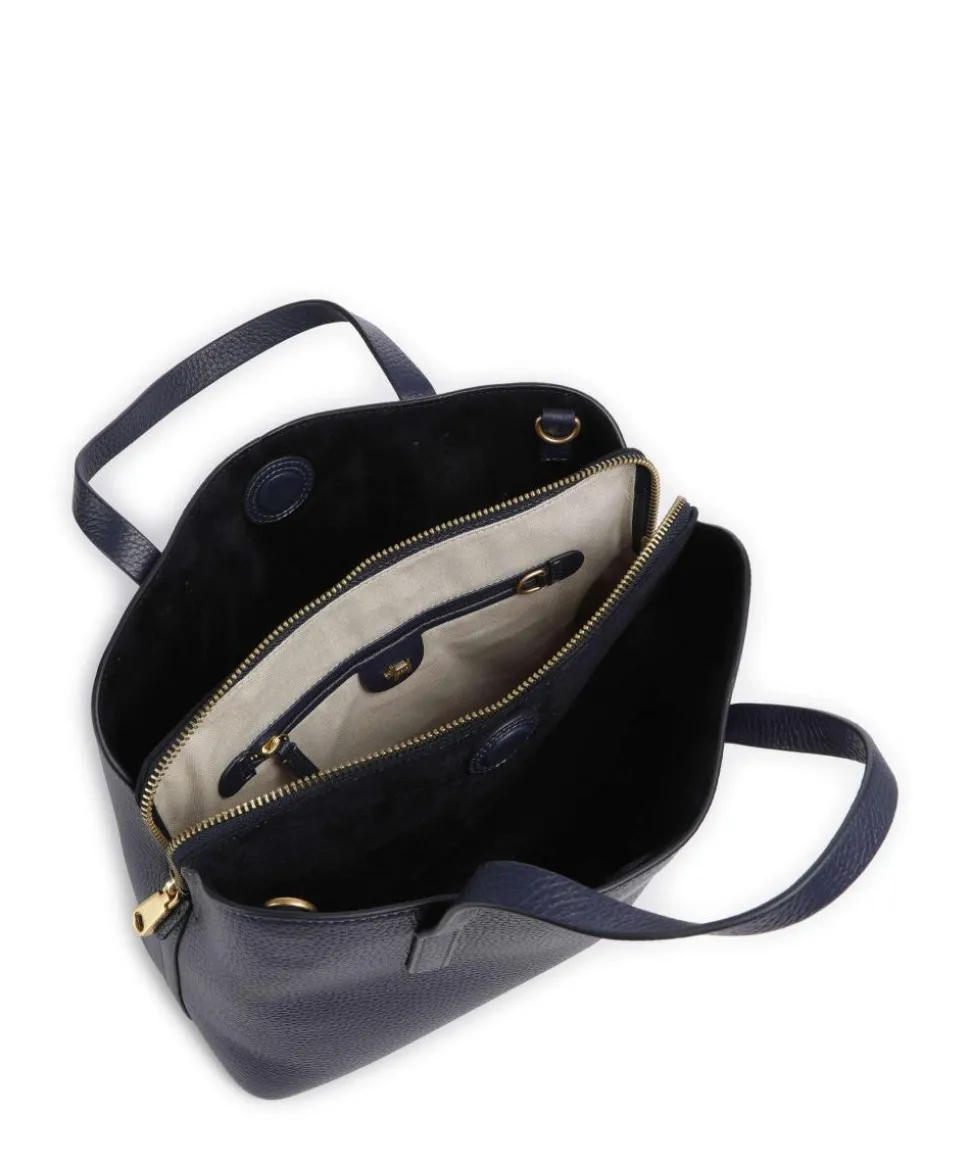 Dukes Place Handtasche genarbtes Leder dunkelblau