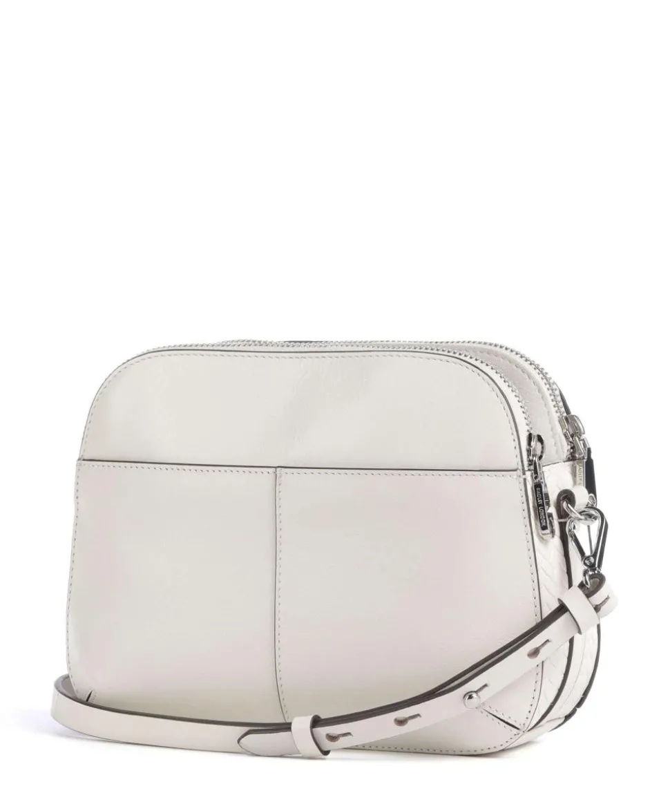 Dukes Place Umhängetasche geprägtes Rindsleder, fein genarbtes Rindsleder elfenbein