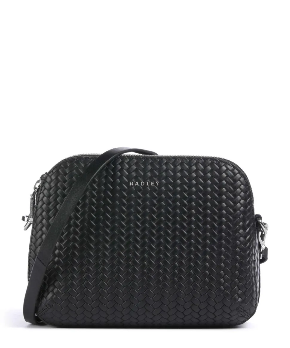 Dukes Place Umhängetasche geprägtes Rindsleder, fein genarbtes Rindsleder schwarz