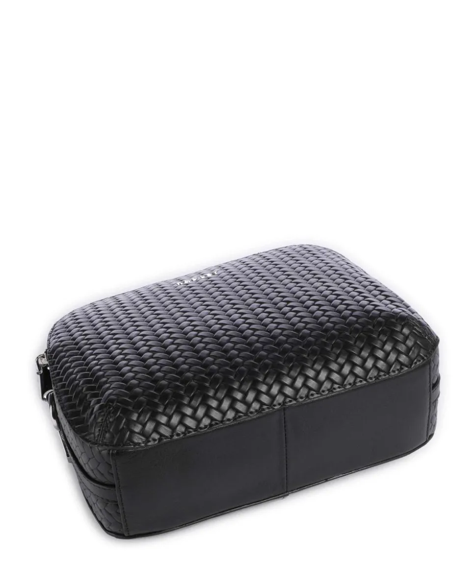 Dukes Place Umhängetasche geprägtes Rindsleder, fein genarbtes Rindsleder schwarz