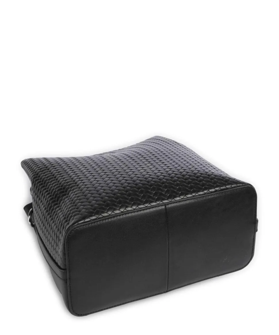 Dukes Place Umhängetasche geprägtes Rindsleder, fein genarbtes Rindsleder schwarz