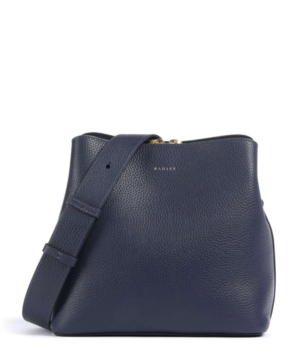 Dukes Place Umhängetasche genarbtes Rindsleder dunkelblau