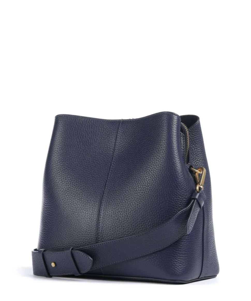 Dukes Place Umhängetasche genarbtes Rindsleder dunkelblau