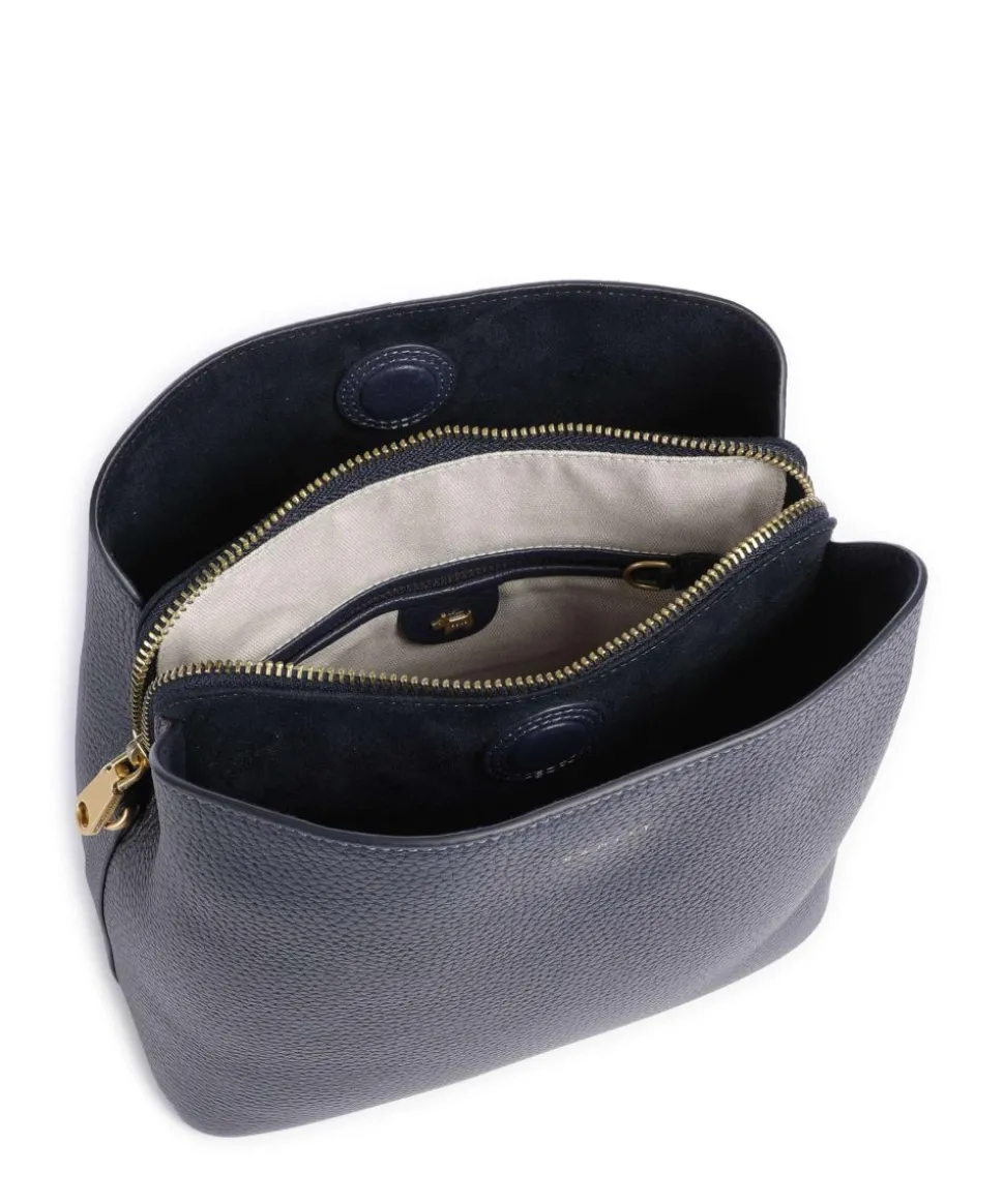 Dukes Place Umhängetasche genarbtes Rindsleder dunkelblau