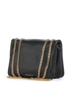 Dulse Schultertasche fein genarbtes Rindsleder schwarz