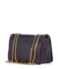 Dulse Schultertasche fein genarbtes Rindsleder pflaume