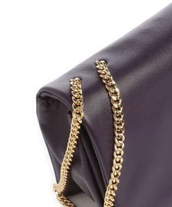 Dulse Schultertasche fein genarbtes Rindsleder pflaume