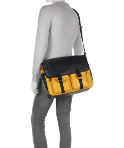 Eco Coated Kuriertasche recyceltes Polyester senfgelb