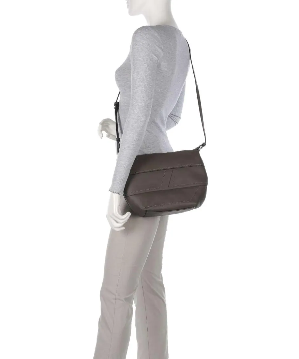 Edda Calf Optic S Umhängetasche fein genarbtes Leder braun