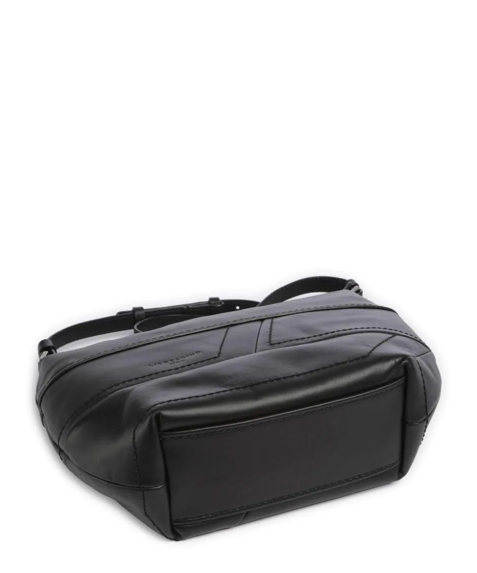 Edda Calf Optic S Umhängetasche fein genarbtes Leder schwarz