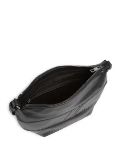 Edda Calf Optic S Umhängetasche fein genarbtes Leder schwarz