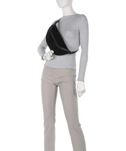 Edda Promo Suede M Gürteltasche genarbtes Leder, aufgerautes Leder schwarz