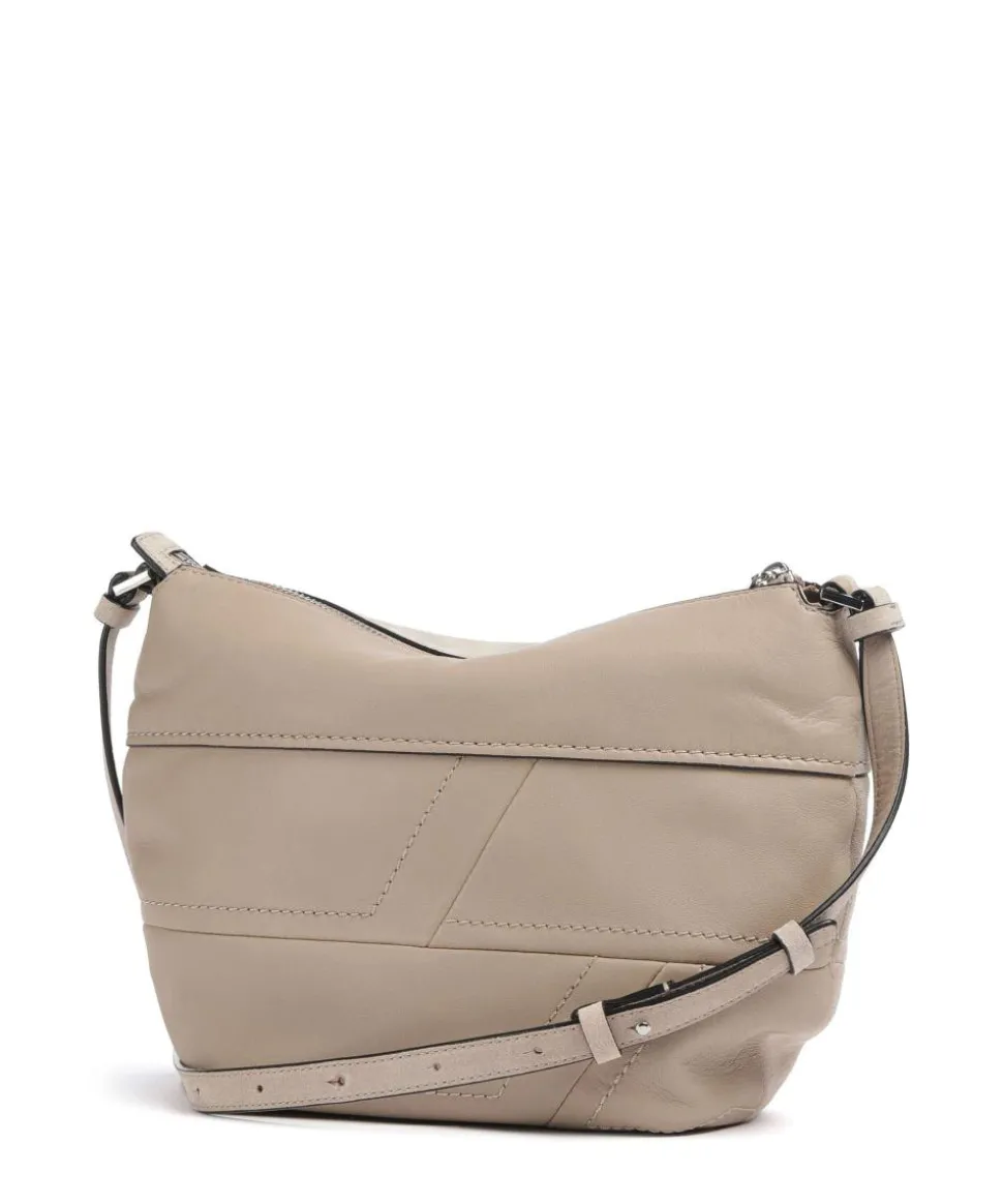 Edda Promo Suede S Umhängetasche aufgerautes Leder, fein genarbtes Leder beige