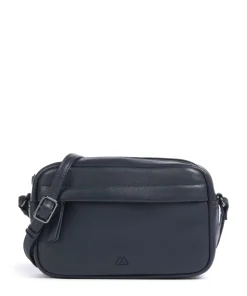 Edit Umhängetasche genarbtes Rindsleder navy