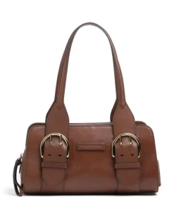 Elena Schultertasche fein genarbtes Rindsleder braun
