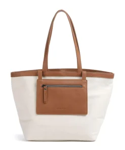 Elena Shopper 13″ Canvas, Lederimitat sand