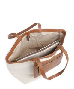 Elena Shopper 13″ Canvas, Lederimitat sand
