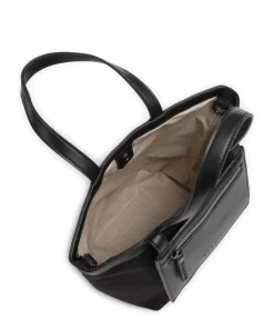 Elena Shopper Canvas, Lederimitat schwarz