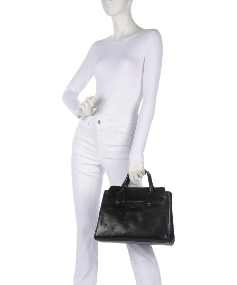 Elettra Handtasche fein genarbtes Rindsleder schwarz