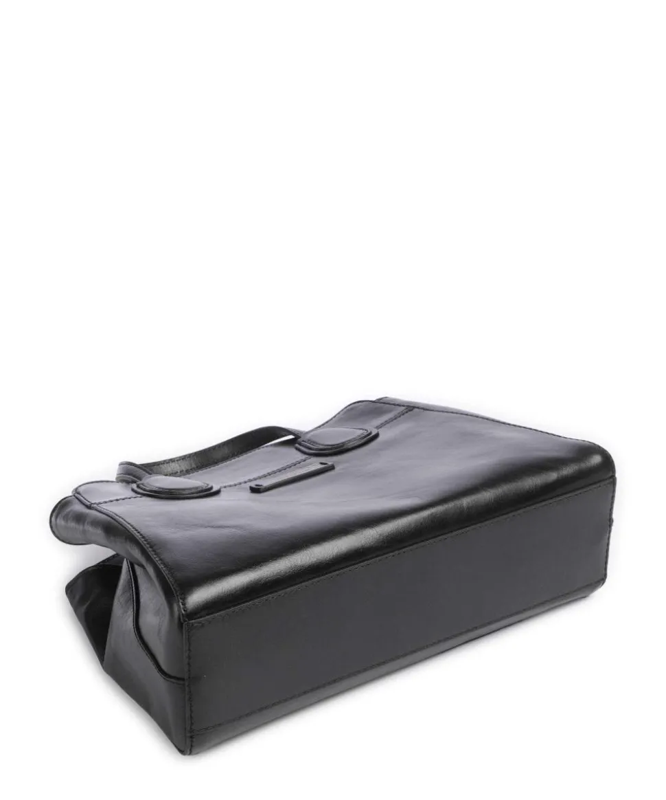 Elettra Handtasche fein genarbtes Rindsleder schwarz