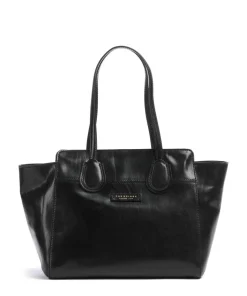 Elettra Schultertasche fein genarbtes Rindsleder schwarz