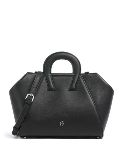 Eliza M Handtasche genarbtes Rindsleder schwarz