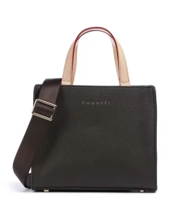 Ella Handtasche Lederimitat dunkelbraun