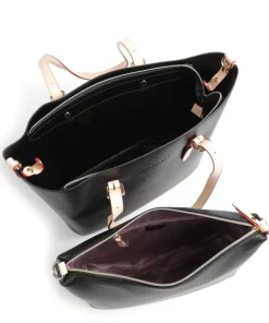 Ella Shopper Lederimitat schwarz