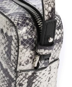 Ella Snake S Umhängetasche geprägtes Leder creme