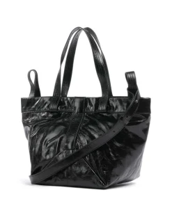 Elvira Paper Touch Crinkle S Handtasche fein genarbtes Leder schwarz