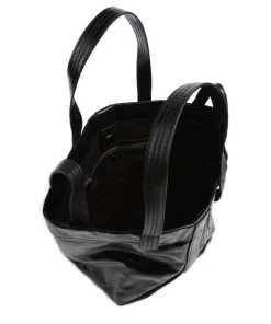 Elvira Paper Touch Crinkle S Handtasche fein genarbtes Leder schwarz