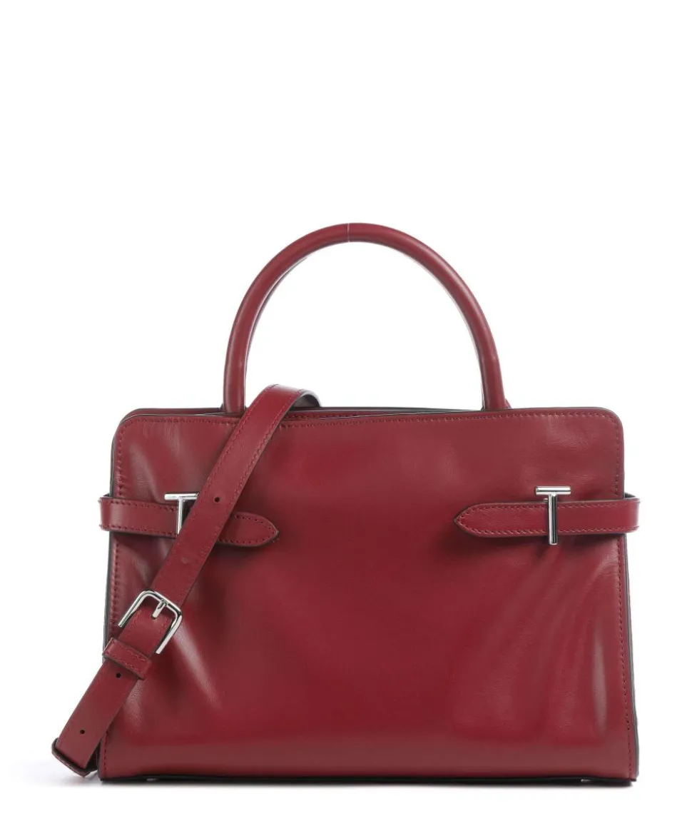 Emilie Handtasche fein genarbtes Rindsleder dunkelrot