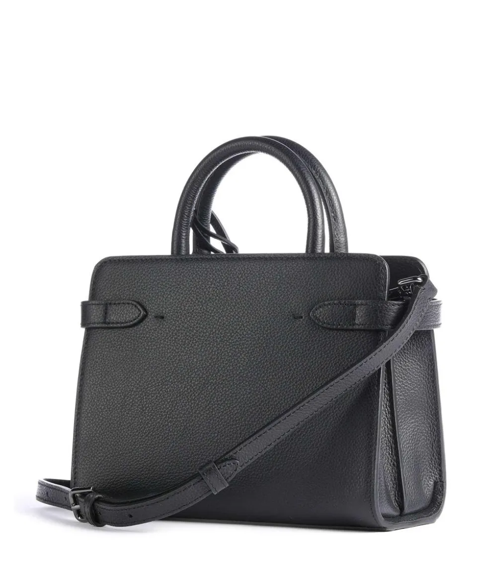 Emilie Handtasche genarbtes Leder schwarz