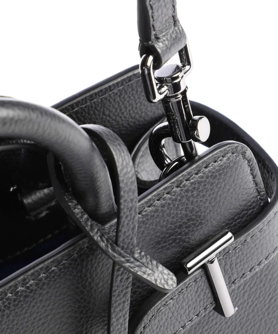 Emilie Handtasche genarbtes Leder schwarz