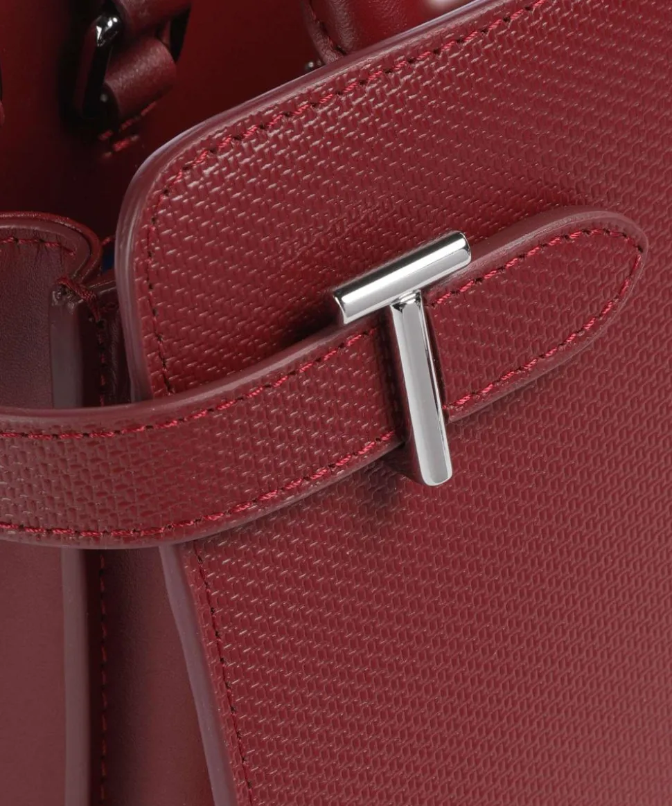 Emilie Handtasche geprägtes Rindsleder dunkelrot