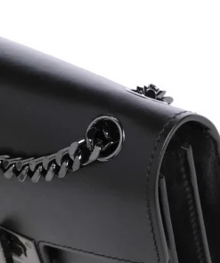 Emily Schultertasche fein genarbtes Rindsleder schwarz