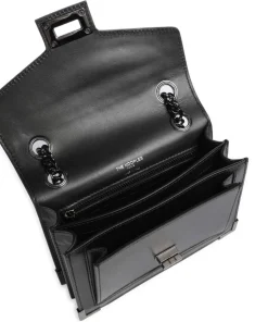 Emily Schultertasche fein genarbtes Rindsleder schwarz