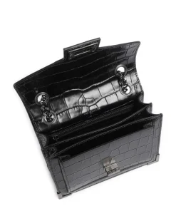 Emily Schultertasche geprägtes Rindsleder schwarz