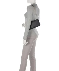 Empire Medium Schultertasche fein genarbtes Leder schwarz