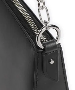 Empire Schultertasche fein genarbtes Leder schwarz