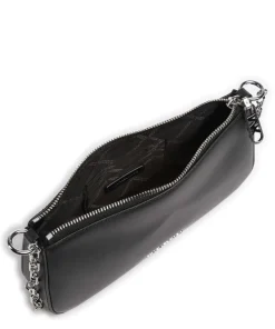 Empire Schultertasche fein genarbtes Leder schwarz