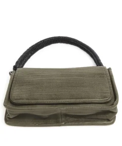 Enna Schultertasche genarbtes Leder graugrün