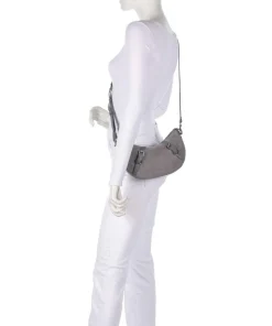 Enya Cozy Mini Schultertasche aufgerautes Leder grau